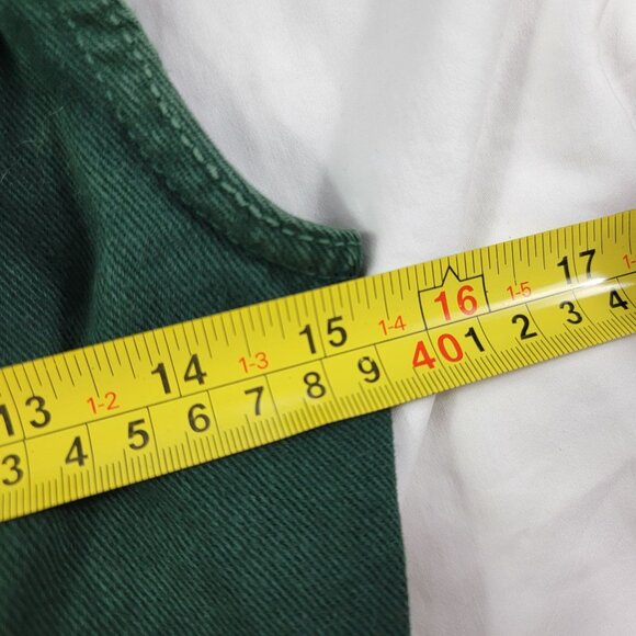 Vintage Bongo Womens Small Green Denim Vest By Gene Montesano Casual Outdoors - Picture 7 of 9